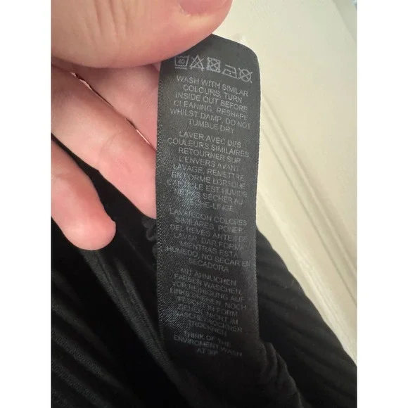 ASOS Black Pleated Wide Leg Crop Pants Elastic Waist Women's Size 10 - Picture 5 of 7